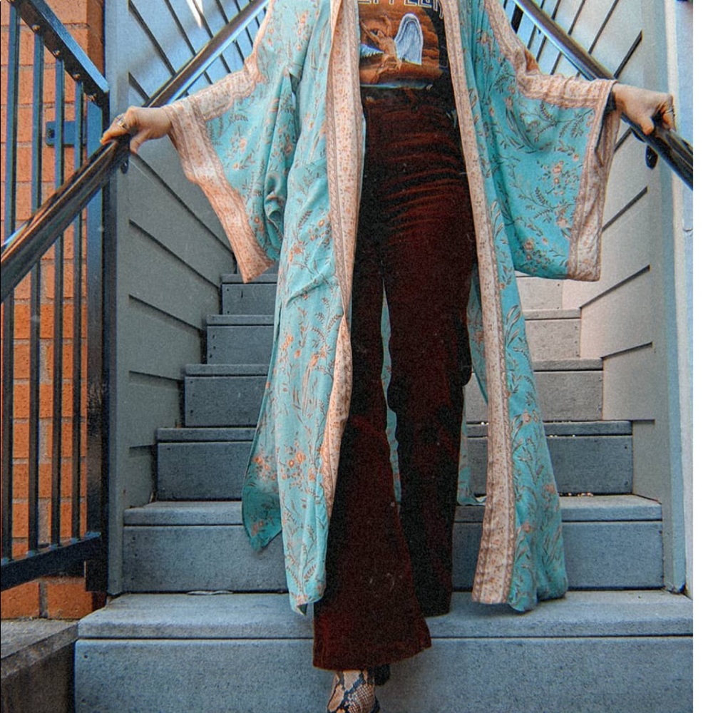 Kimono style wrap/robe/top Broadcloth cotton - Picture 2 of 12